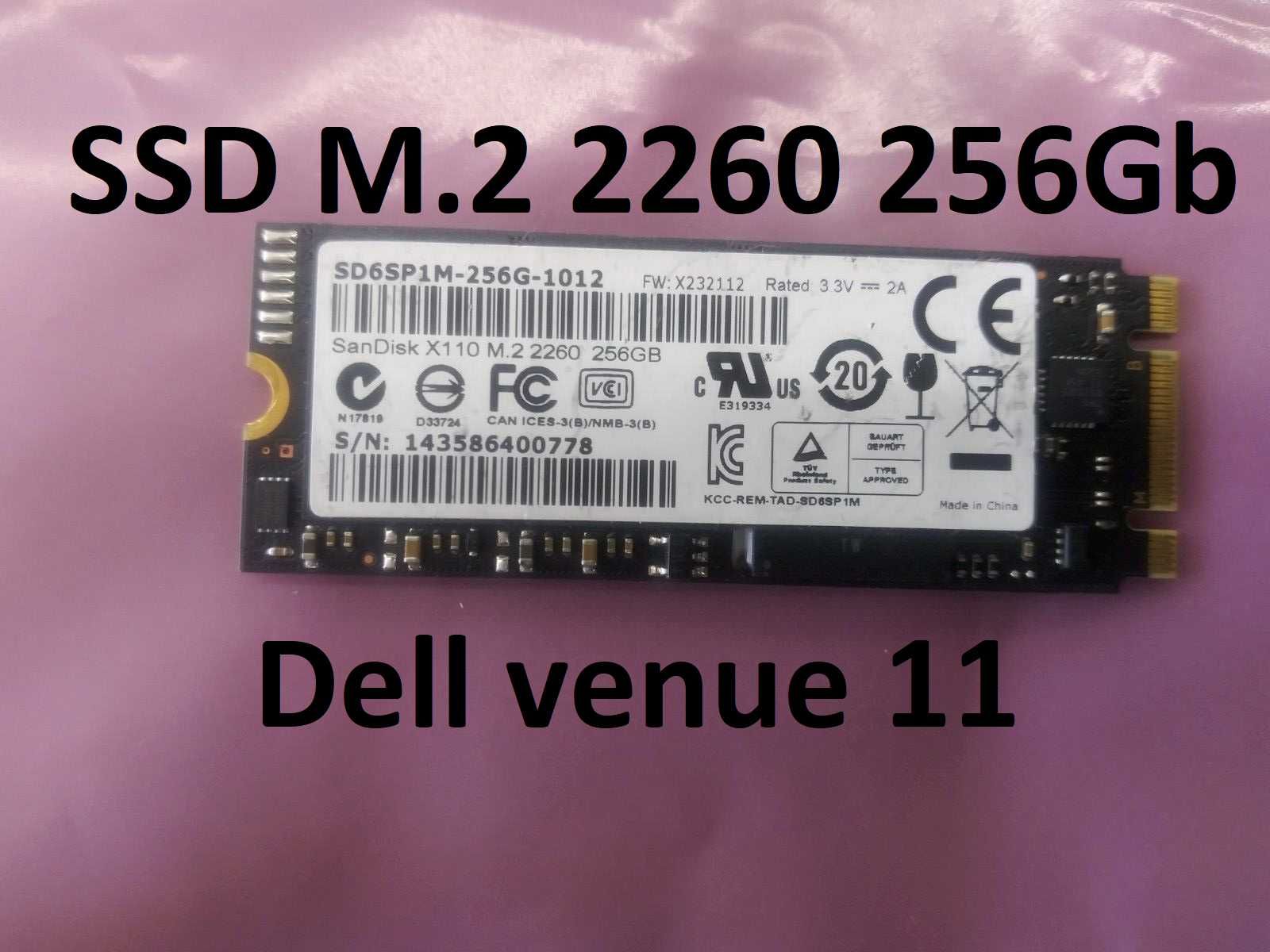 SSD M.2 2260 Sandisk 256Gb для Dell venue 11 pro 7130 7139 7140