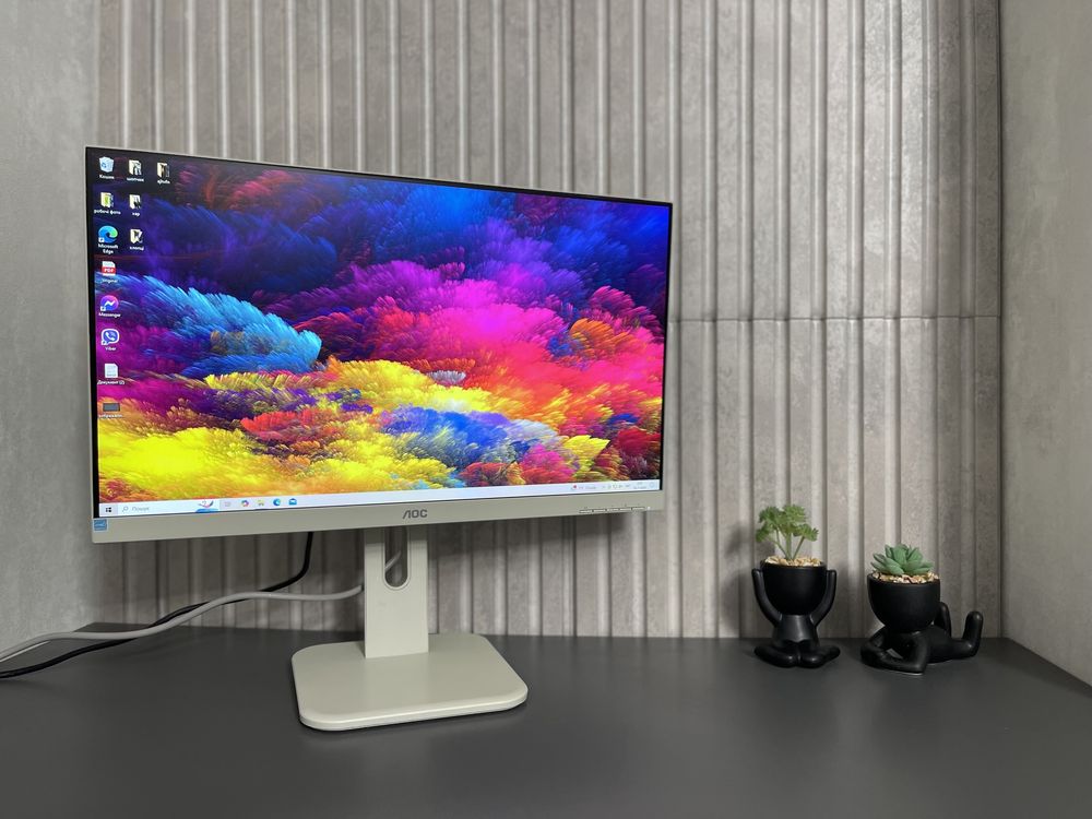 Безрамковий Монітор з динаміками  AOC 24P1 Gray full hd