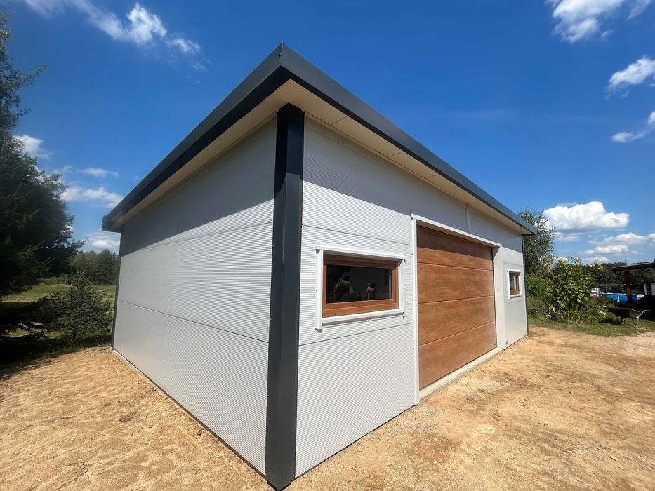 Garaż, wiata, carport budynek domek ocieplany z płyty warstwowej,
