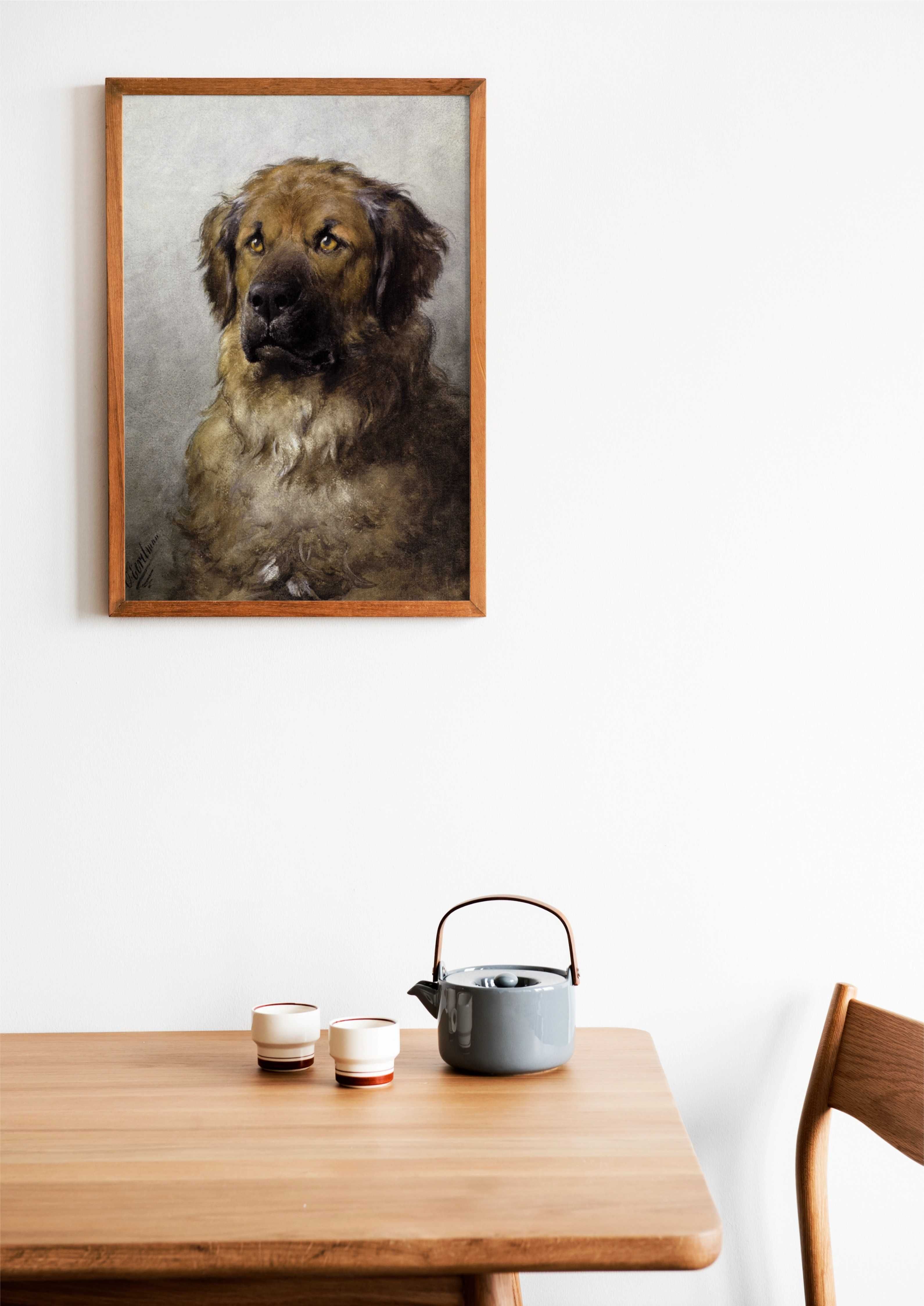 Plakat A3 Head of a Leonberger - Obraz pies wydruk Eerelman#1