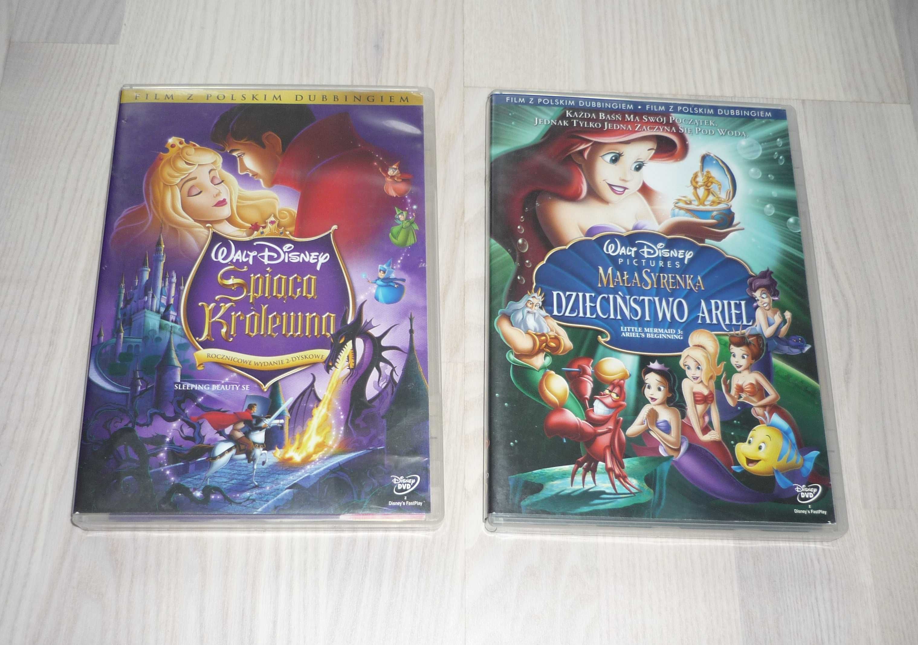 Bajki Disney DVD Śpiąca królewna, Mała Syrenka, Księżniczka i Żaba