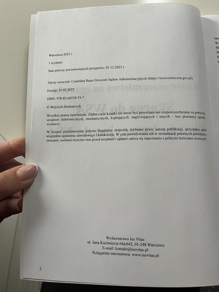 Skarga kasacyjna do WSA. Skarga kasacyjna do NSA. Zbiór orzecznictwa