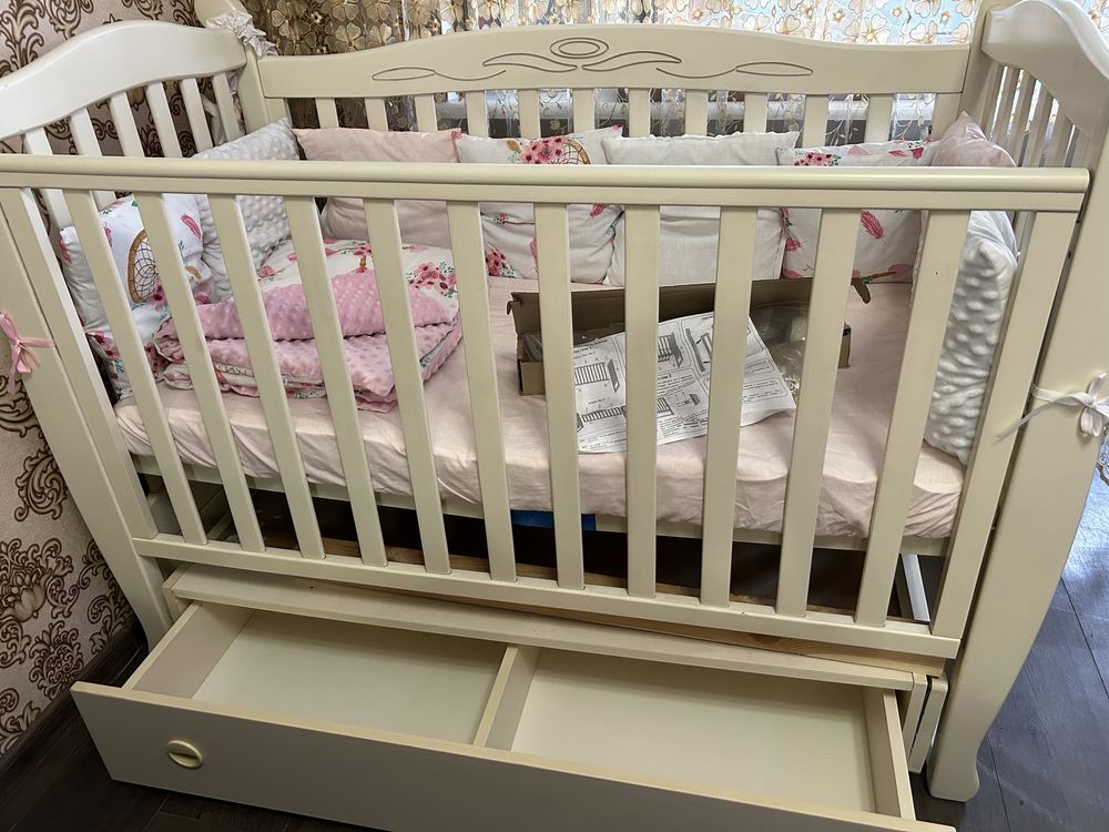 Детская кроватка Верес Соня ЛД15 + матрас+бортики с постелькой,ліжечко