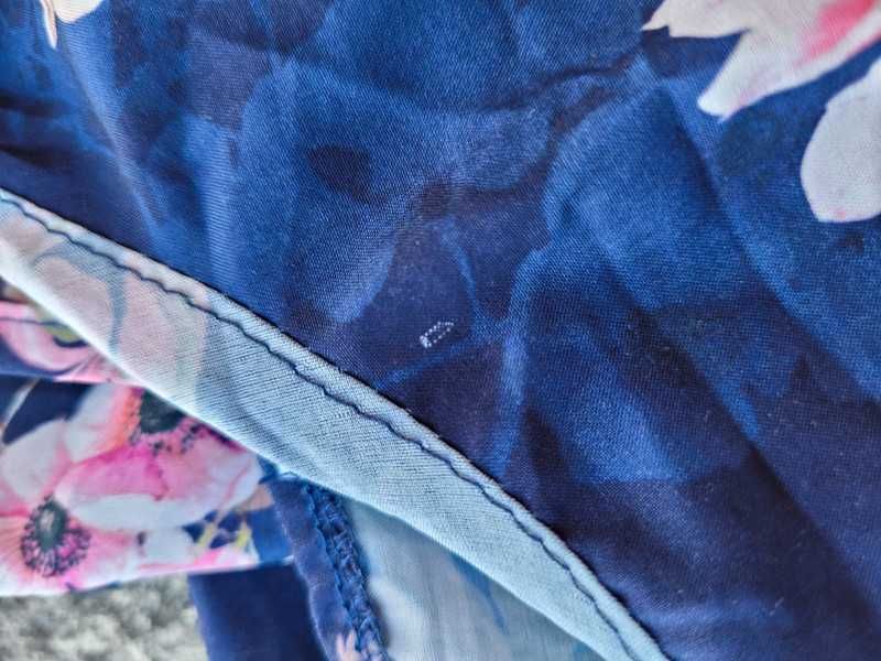 Cinamoon sukienka hiszpanka falbana kwiaty granatowa 40 L