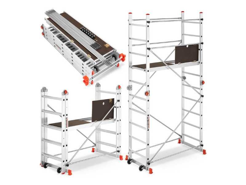 Rusztowanie aluminiowe przegubowe jezdne HIGHER Acro-Twin 3,90m 2x10