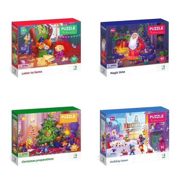Пазли Dodo Зимові розваги, 60 елем., Новий рік, Різдво, Св. Миколай