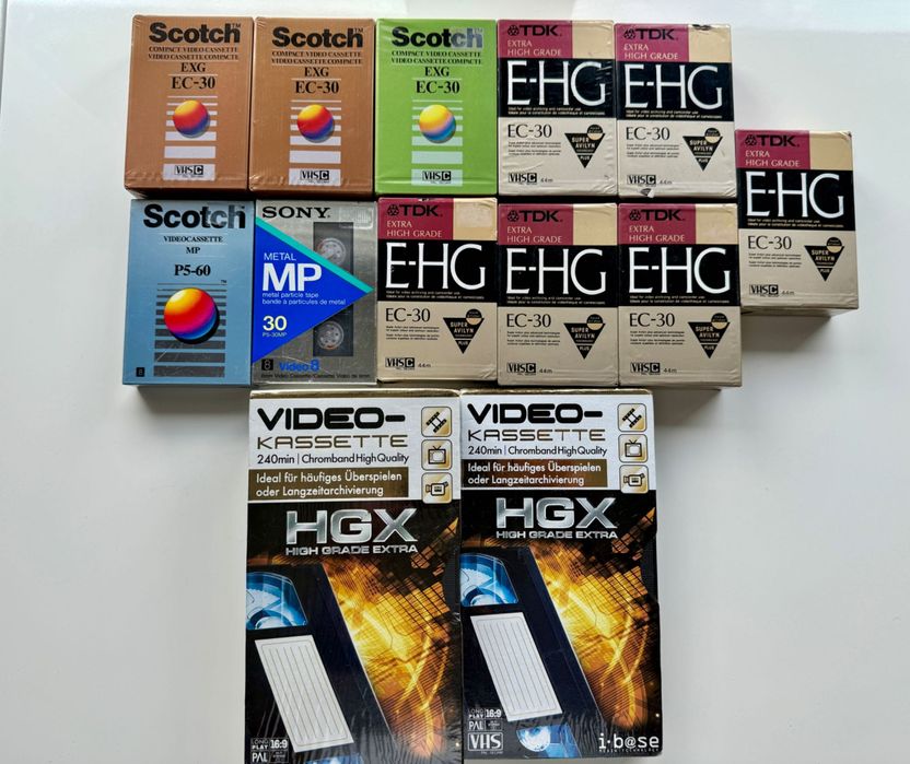 Видеокассеты, компактные видеокассеты. Новые 14шт