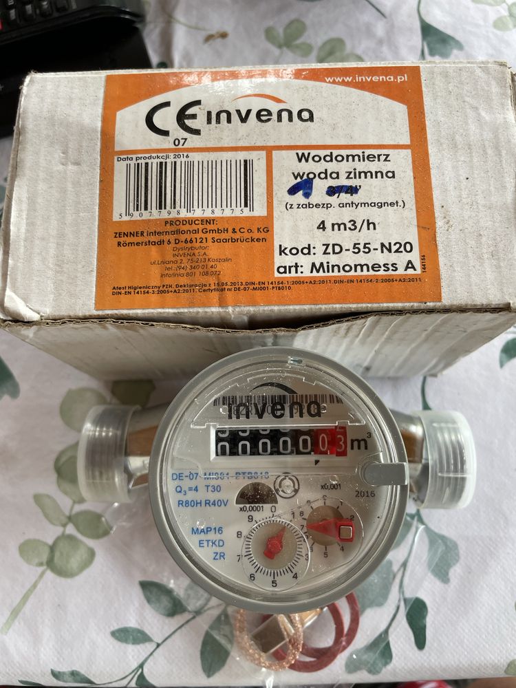 Wodomierz z przyłączem 3/4”, gwint 1”