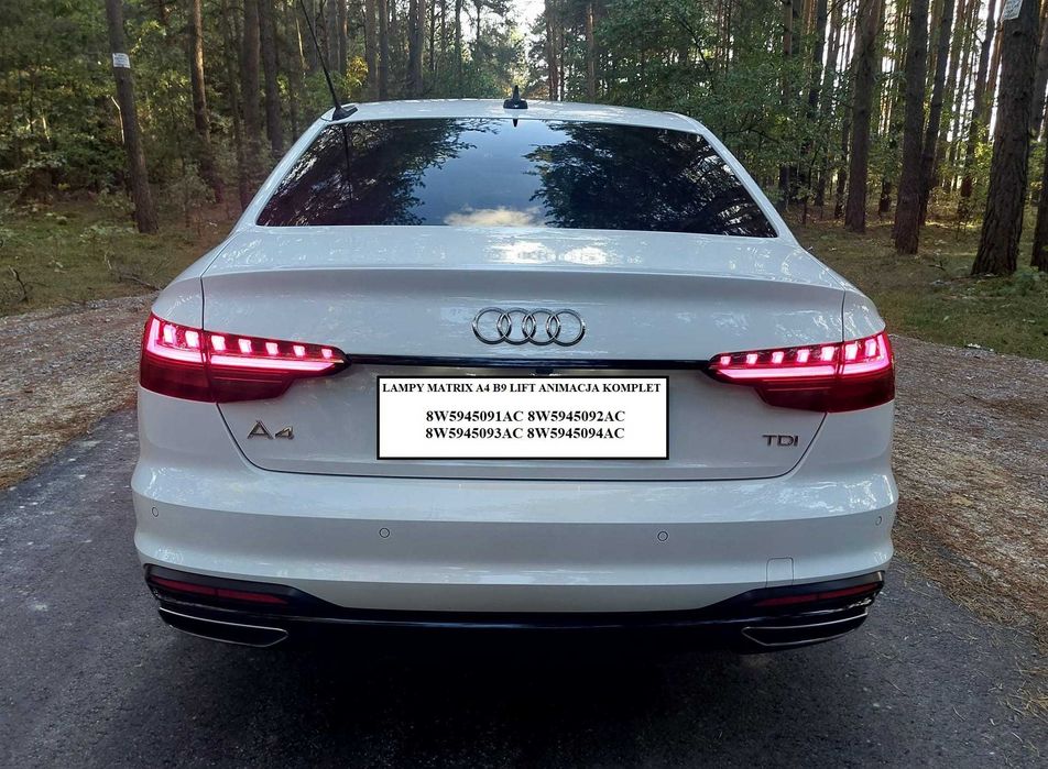 Lampy Tylne Audi A4 S4 B9 8W5 Sedan LIFT LED MATRIX ANIMACJA