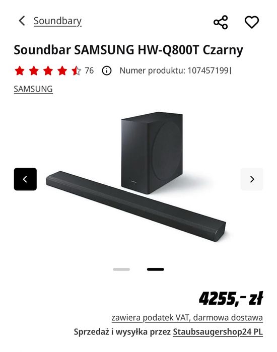 Soundbar samsung q800t dolby atmos Łódz