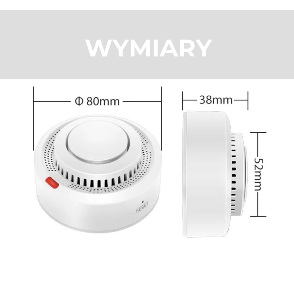 Czujnik Dymu Alarm detektor WIFI Tuya Smartlife Inteligentny Dom