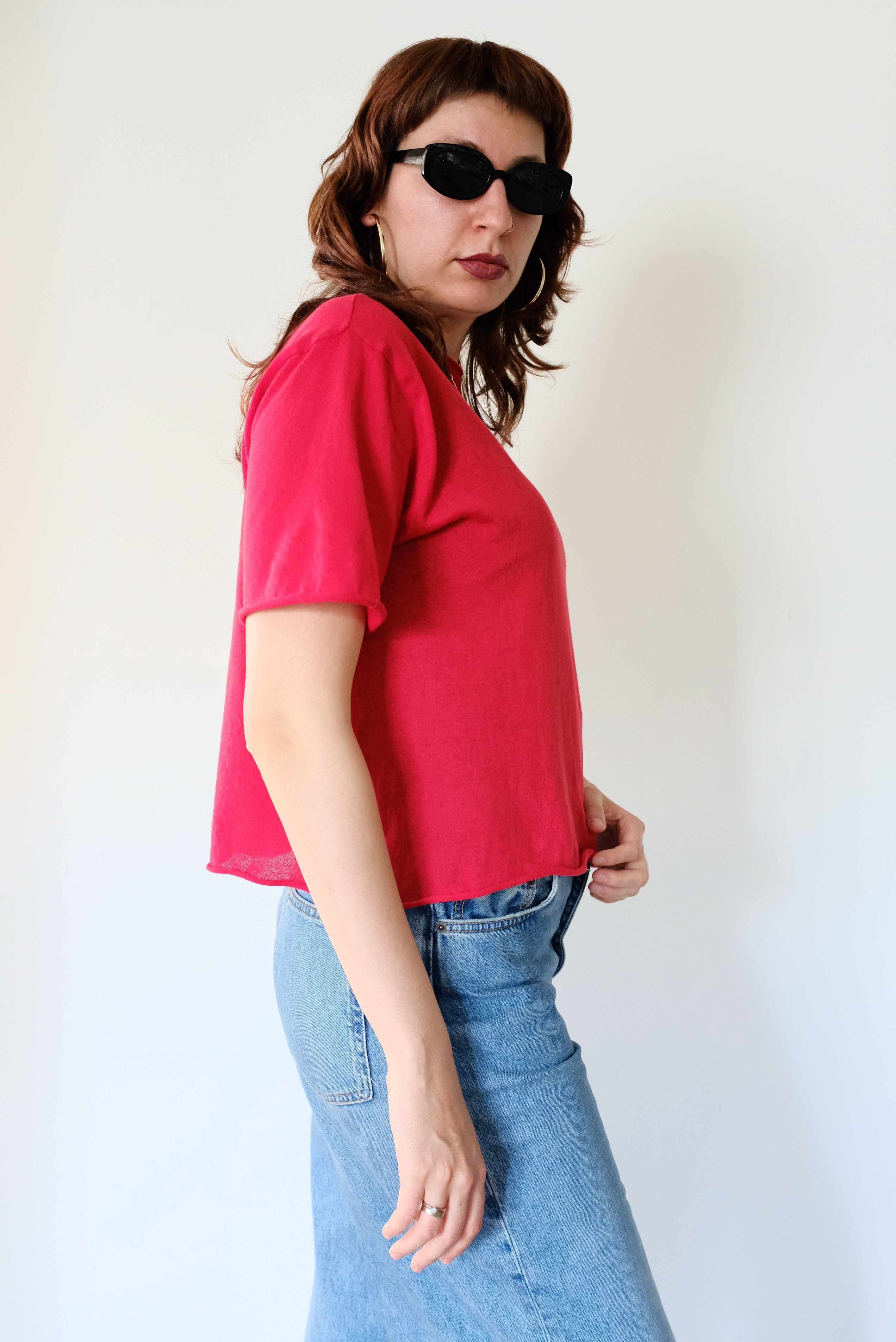 T-shirt Vermelha da Massimo Dutti Tamanho S–M (36–40)