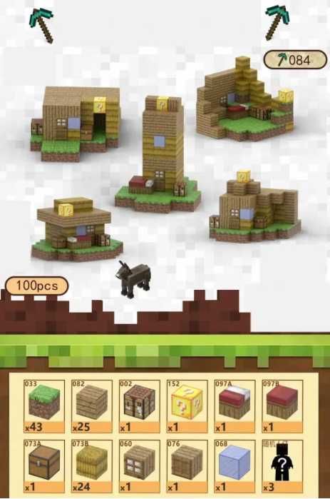 Конструктор для дітей Minecraft на магнітах, до 80-100 деталей