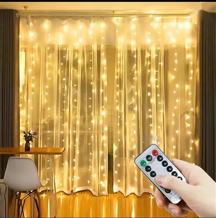 Нова USB гірлянда-штора на 200 LED 3х2м