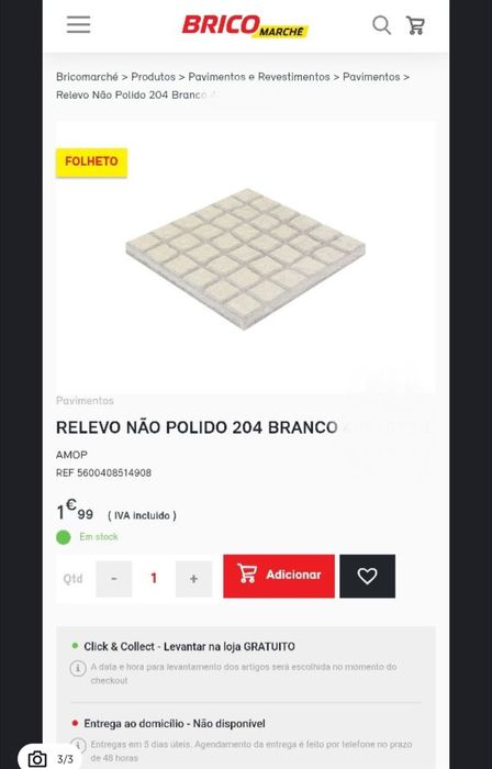 Mosaico/pavimento/lajeta anti-derrapante cinza