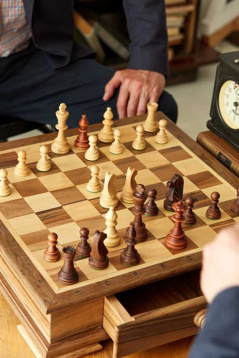 Дерев'яна шахова дошка, Дошка для шахів, Дерев'яний стіл для шахів