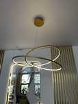 lampa wisząca złota 72 cm z 3-stopniowym ściemnianiem LED - Rowan