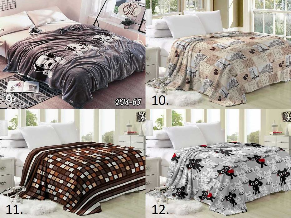 Плед-покрывало (бабочки, сердечки, коты, тигры, волки, звезды, париж)