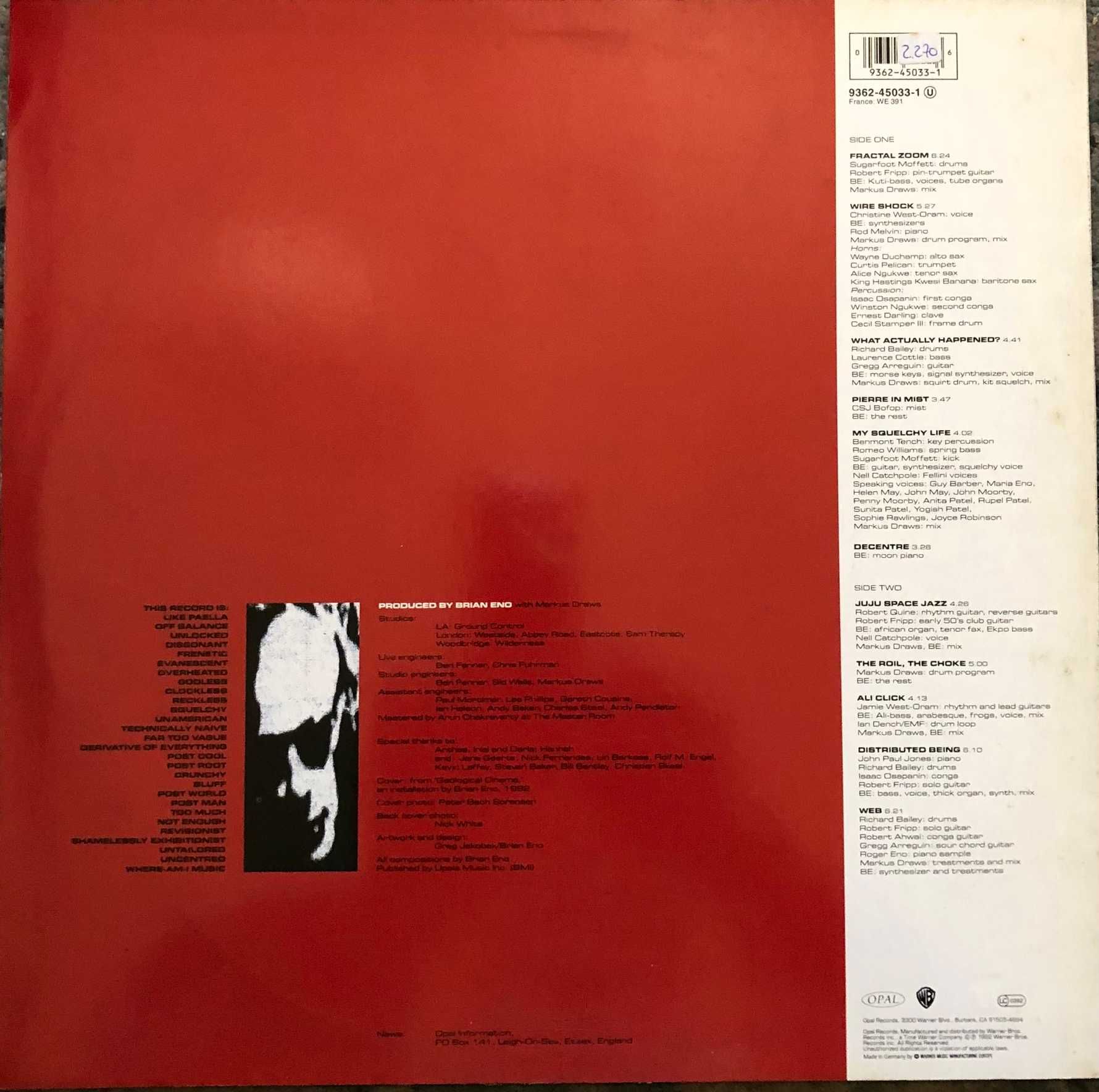 LP, Vinyl - Brian Eno - Nerve Net