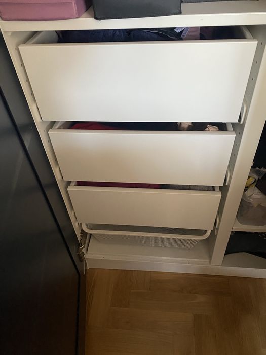 IKEA komplement/ PAX wyposazenie szafy szuflady kosz półki przegroda