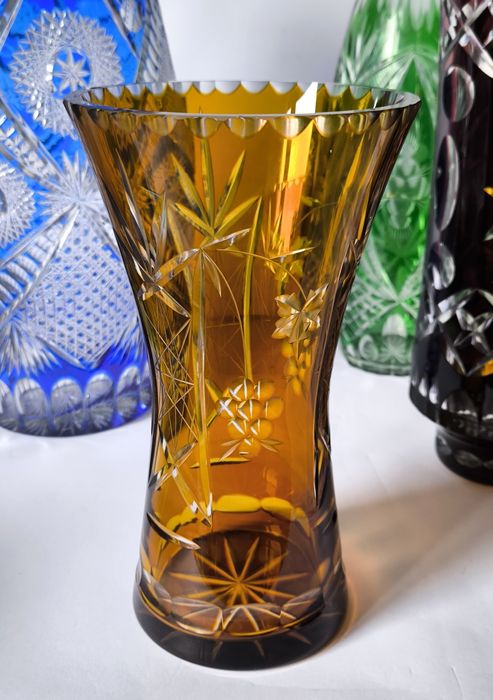 Wazon piękny stary kolorowy  kryształ