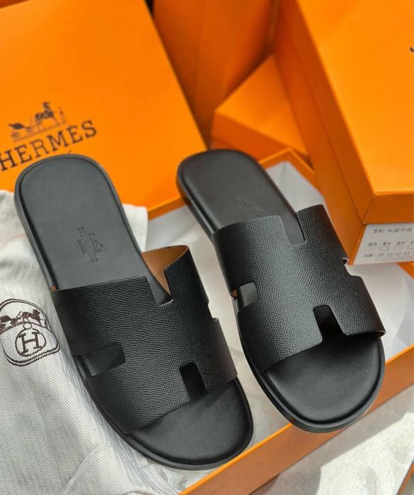 Мужские кожаные шлепки чоловічі шкіряні шльопанці