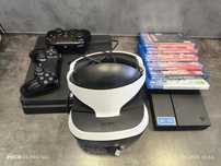 Ps4 slim, VR 1TB, 2 pady, 6 gier