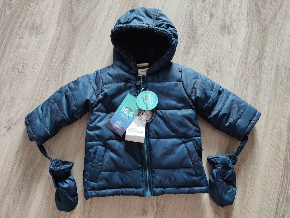 Coccodrillo kurtka zimowa z rękawiczkami rozmiar 74