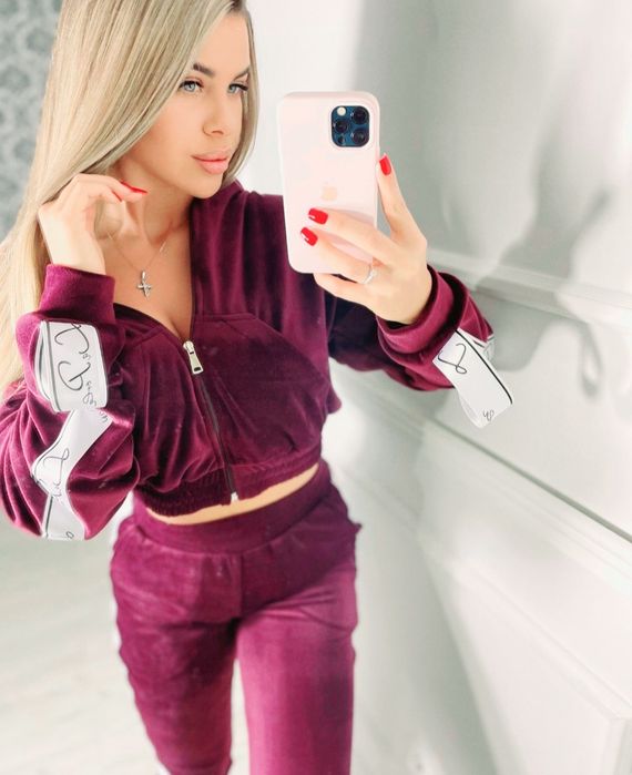 Dres welurowy premium La Perla bordowy 38 M