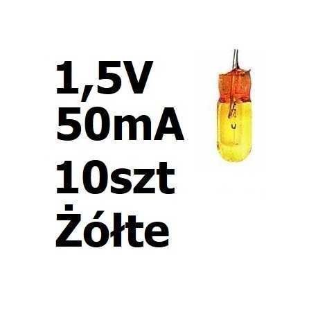 Żarówka miniaturowa żółta 3x7mm 1,5V 50mA 10szt