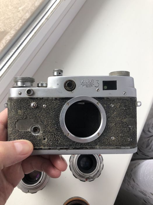 Продам 4 советских обьектива + ФЕД 3.