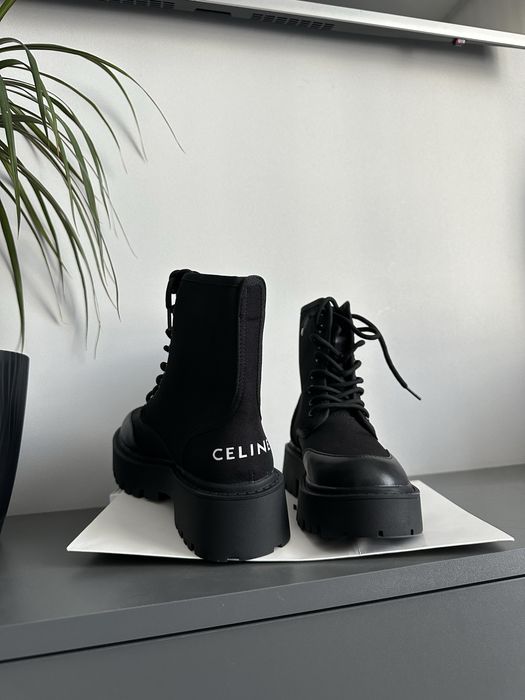 Чоботи черевики celine селін чорні ботинки сапоги теплі зимові осінні