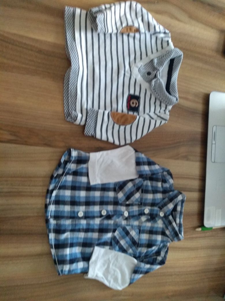 Eleganckie koszule niemowlęce chłopięce r 74/80 całość