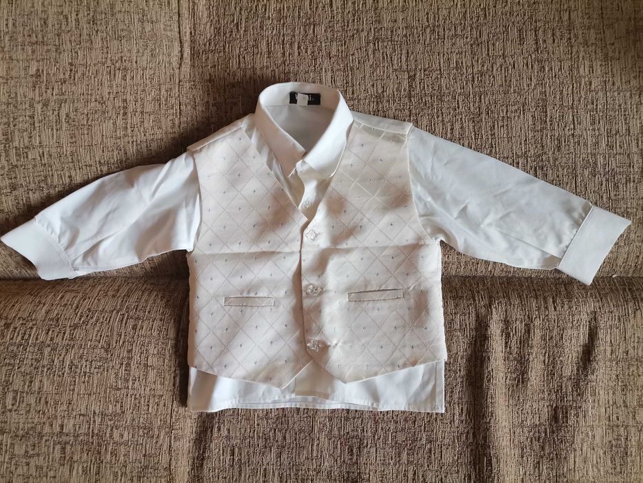 Elegancki komplet chłopiec chrzest uroczystość