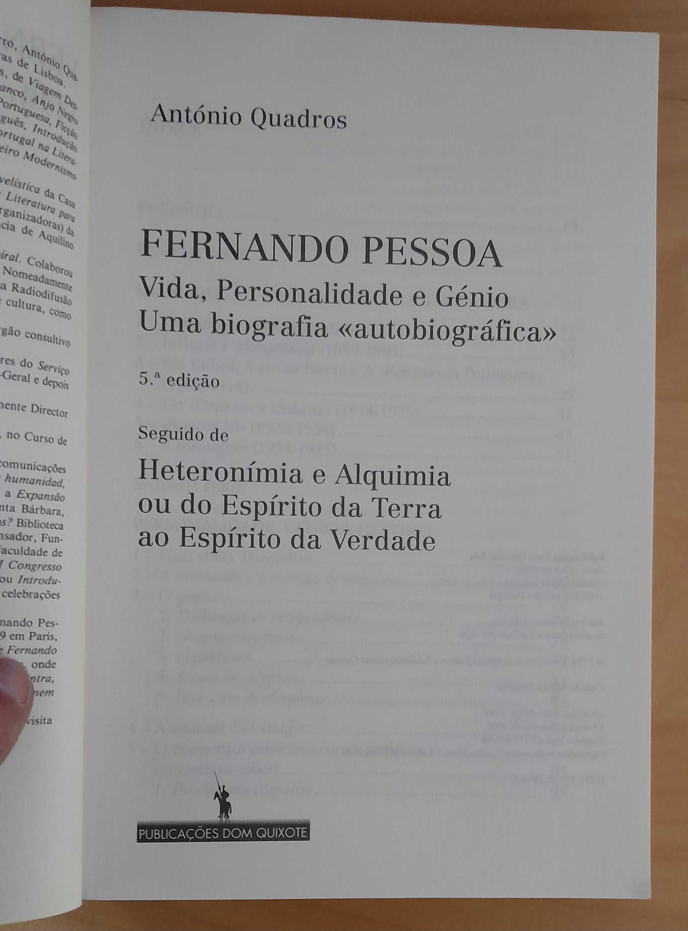 FERNANDO PESSOA -  Vida, Personalidade e Génio - António Quadros