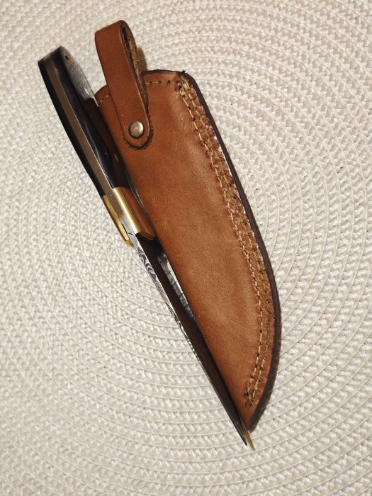 Nóż myśliwski Damast 100/Róg/ Mosiądz