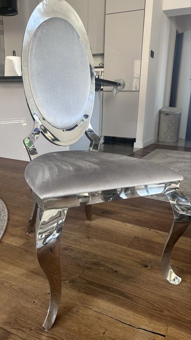 Krzesło glamour srebrne