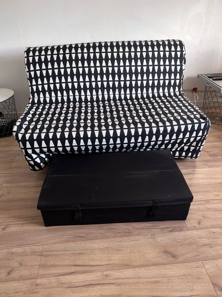 Komplet rozkładana 2 osobowa sofa+ fotel rozkładany IKEA