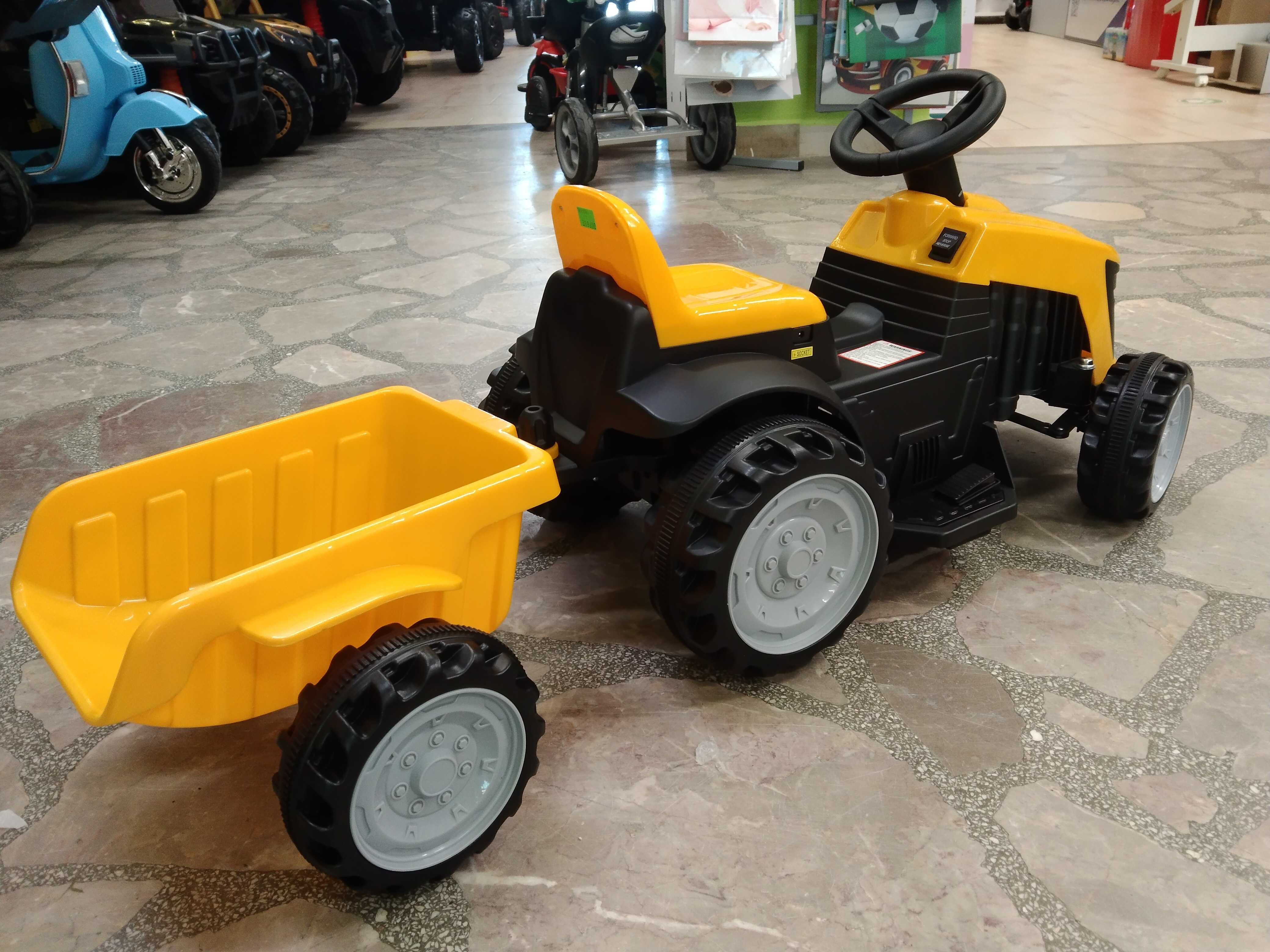 Traktorek z przyczepką na akumulator żółty *NOWY*