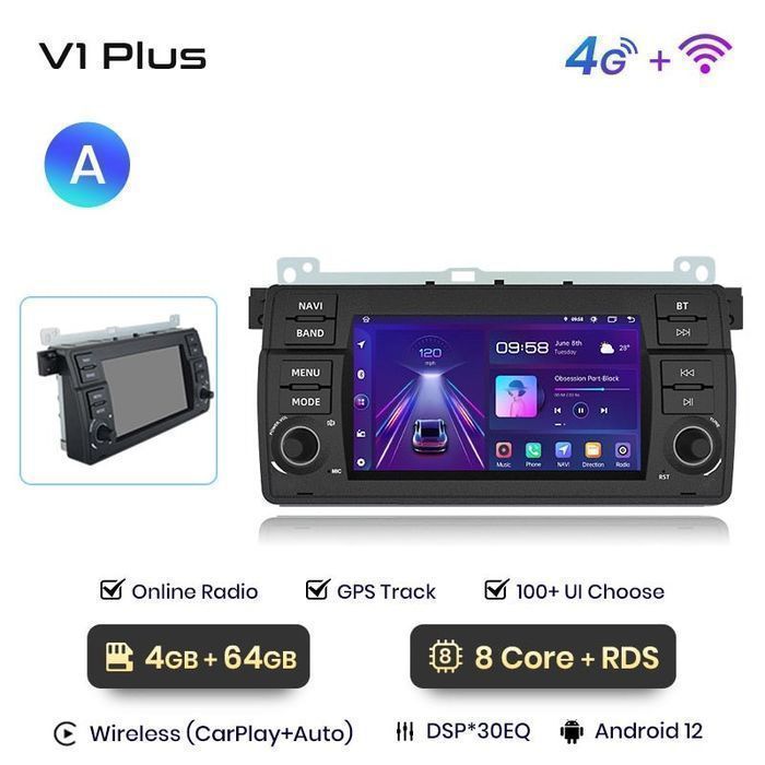 Radio nawigacja BMW E46 M3 Carplay Android Auto 4GB 64GB
