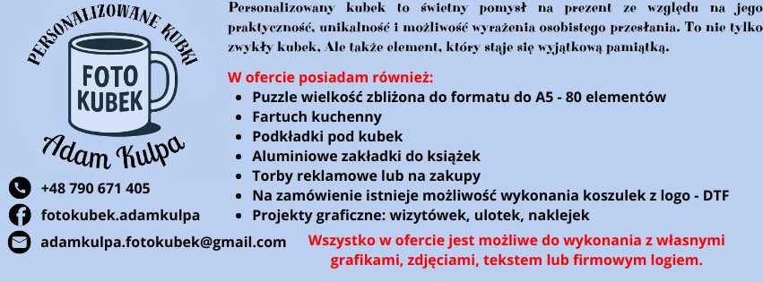 Foto kubek, gadżet reklamowy, z własną grafiką, zdjęciem, tekstem,logo
