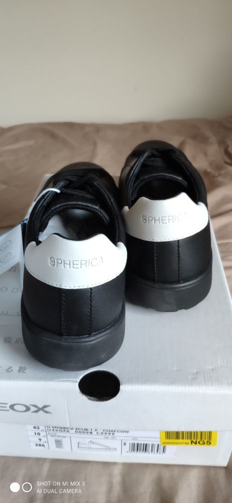 Geox Spherica Ecub czarne skórzane sneakersy rozm 43