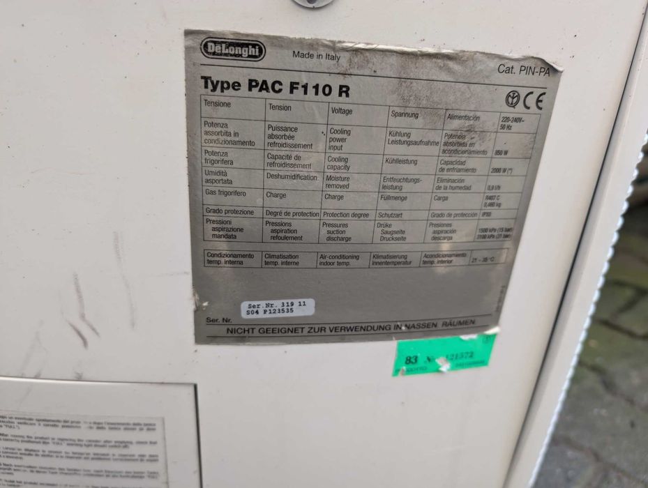 Klimatyzator Delonghi PAC F110 R przenośny