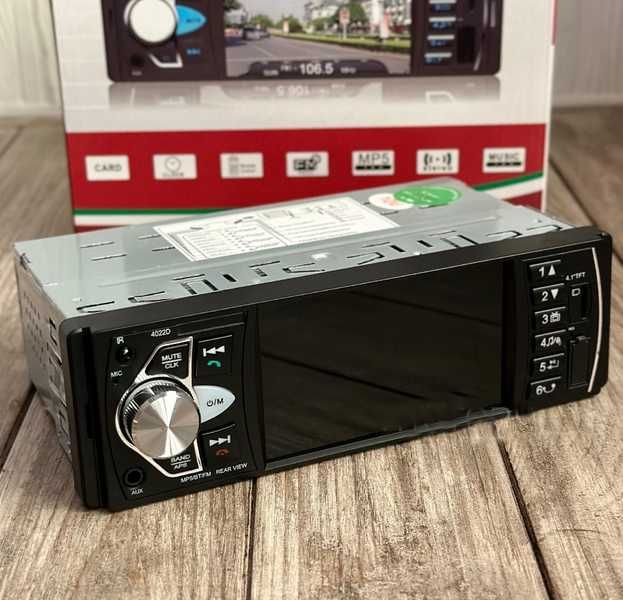 Автомагнитола с дисплеем bluetooth usb aux sd стандартный размер 1 din