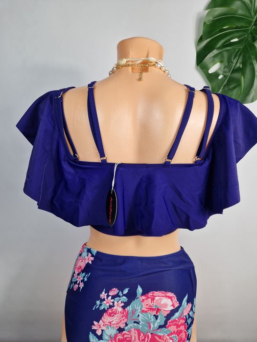 Strój kostium kąpielowy dwuczęściowy S 36 nowy granatowy hiszpanka