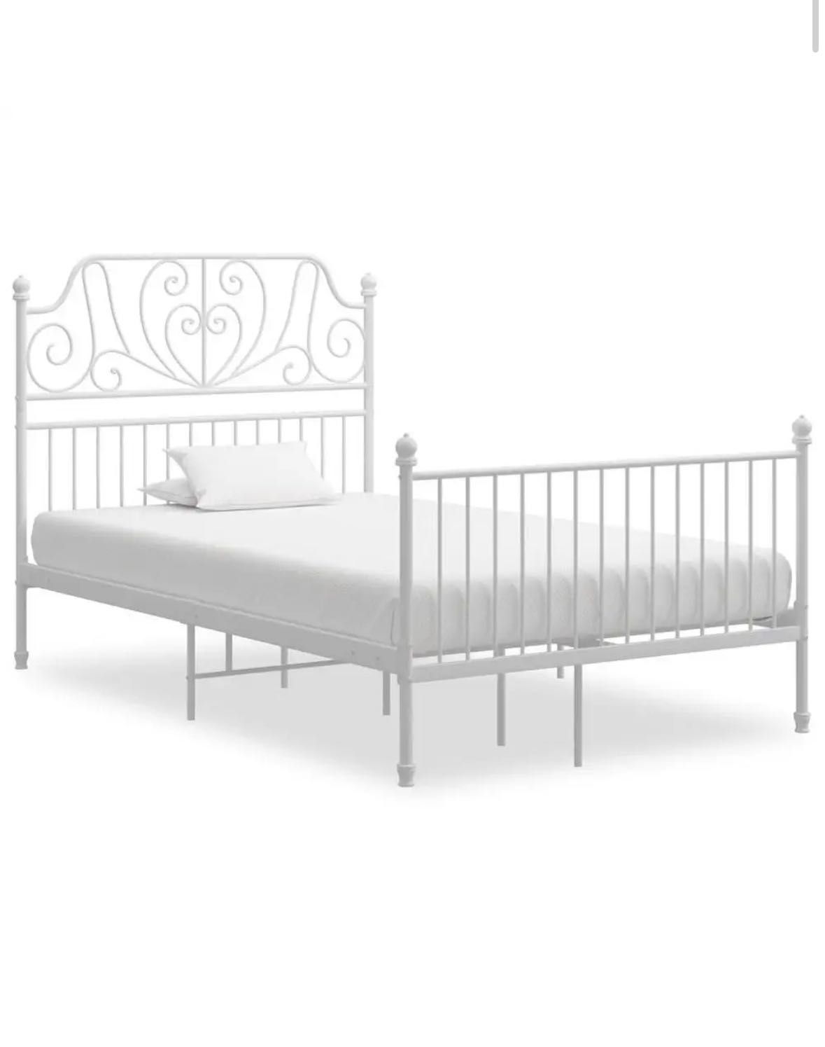 Łóżko ikea metalowe biale leirvik