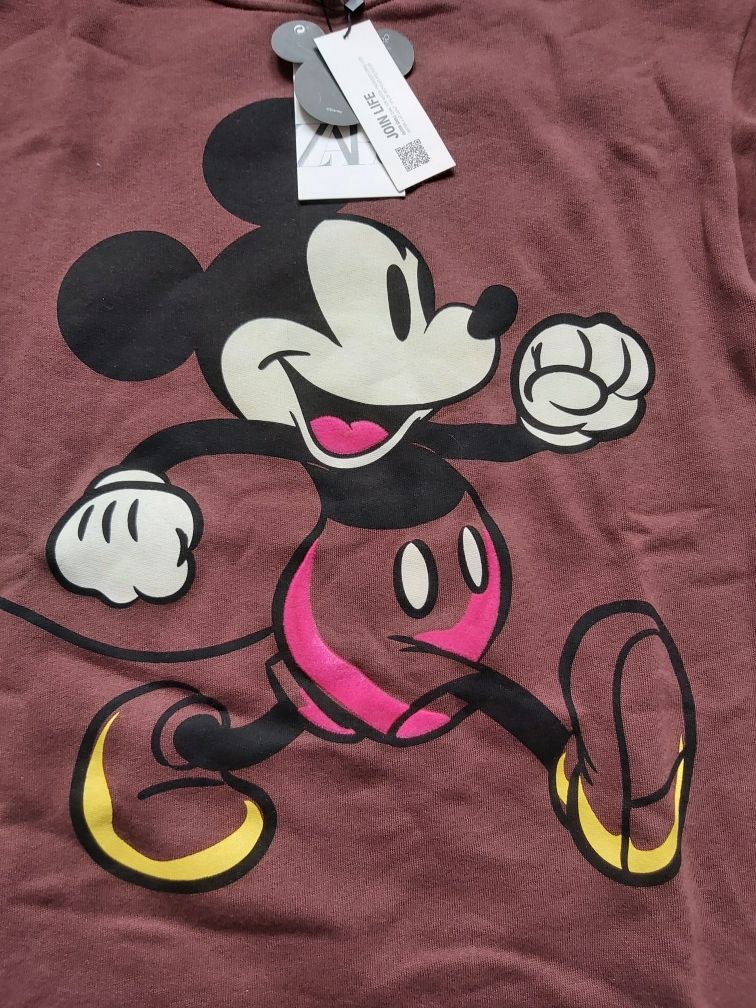 Nowa! 128 zara sukienka dresowa tunika długa bluza myszka mickey