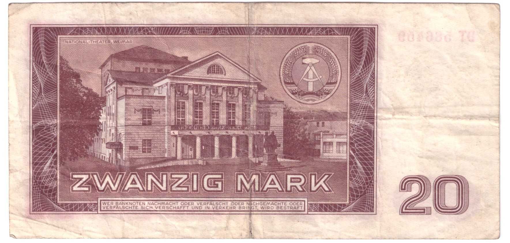Niemcy, banknot 20 marek 1964 - st. 4