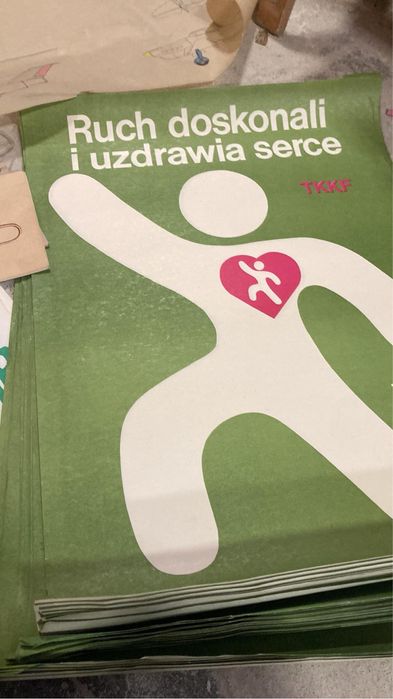 Plakat PRL zdrowie zielony