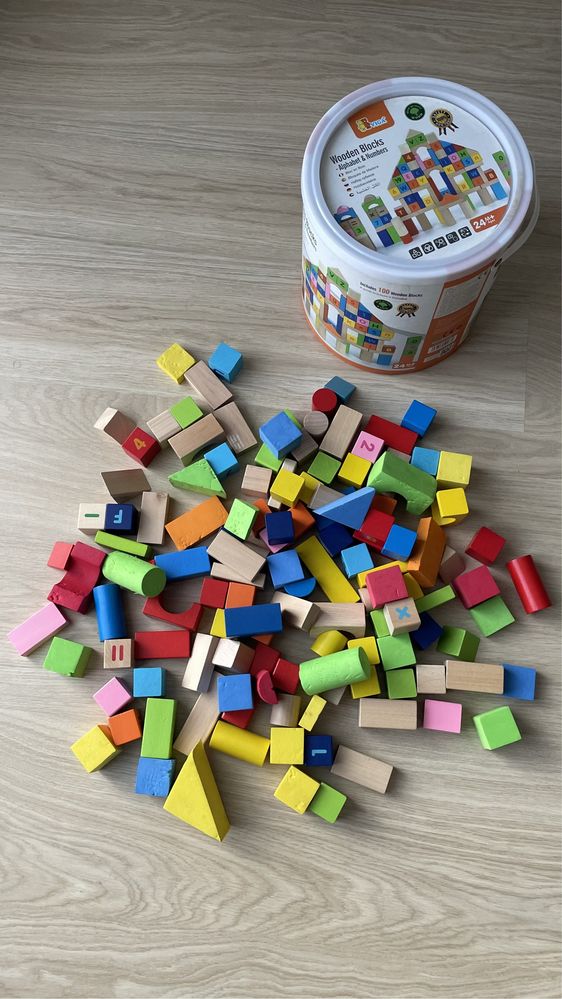 Klocki drewniane Wooden Blocks 100 el.
